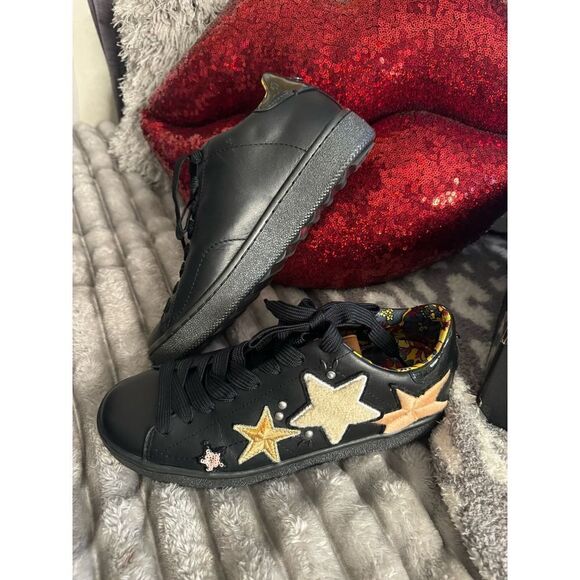 Coach c101 sherpa stars leather sneakers 9 womens - Picture 6 of 12